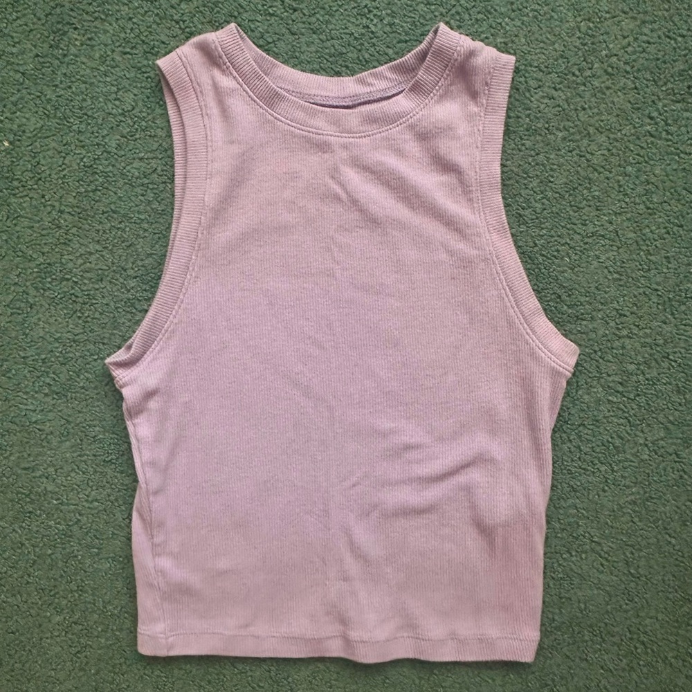 Purple Ribbed Tank Top